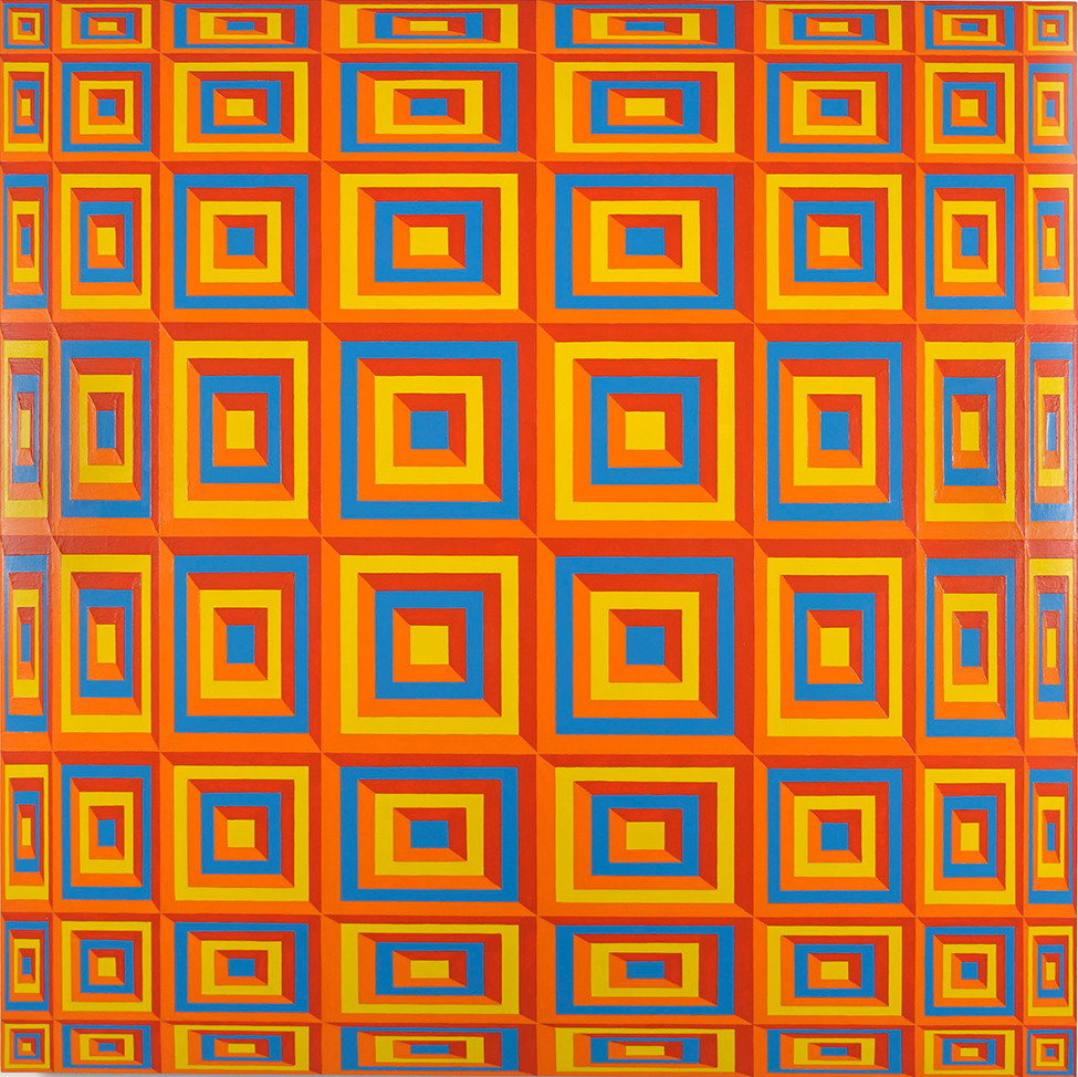 Untitled (yellow 116, orange 1505,  red 179, blue 2925)