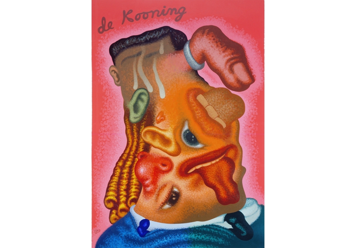 Peter Saul Portrait in the Style of de Kooning