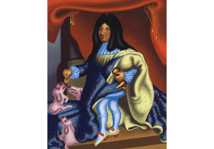 Peter Saul Louis XIV Feeds His Pets